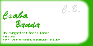 csaba banda business card